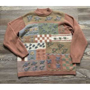 Vintage Alfred Dunner cottage‎ country knit Sweater size PL